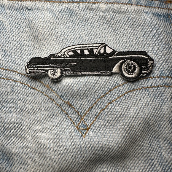 Other - Vintage Lowrider Car Patch – Classic Black Coupe Embroidered Iron-On Patch
